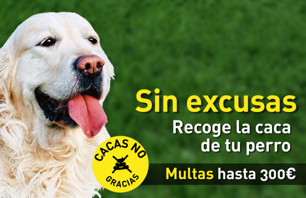Cartel ¨Sin excusas recoge la caca de tu perro¨